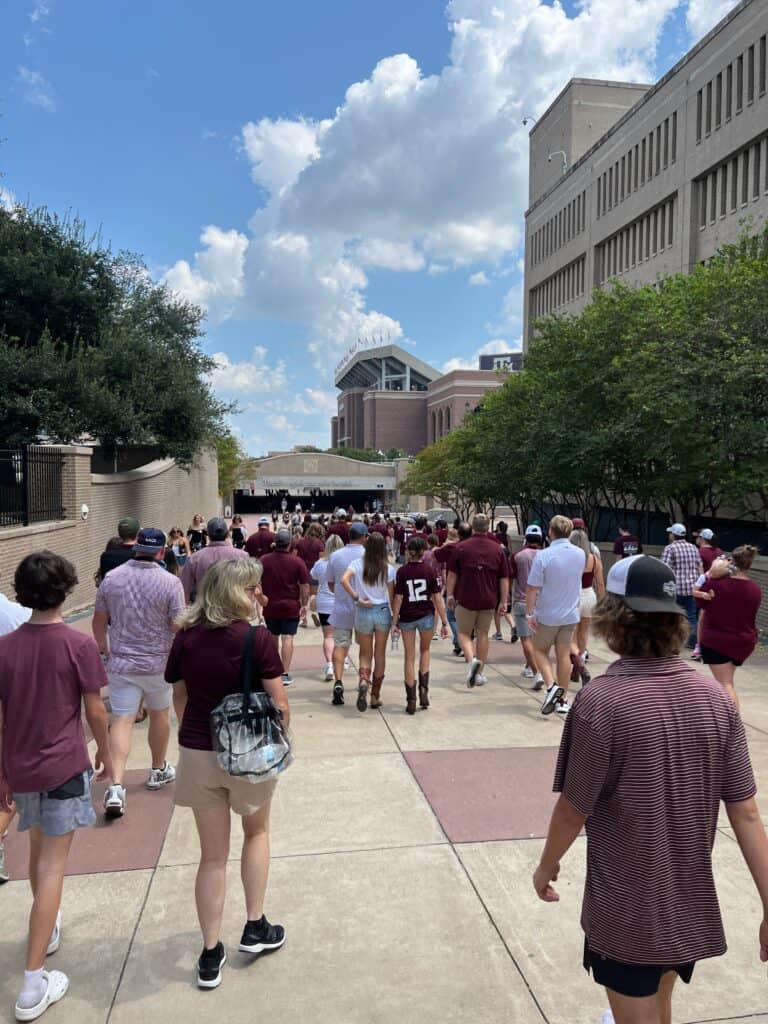 Texas A&M Tailgate walk to the stadium
