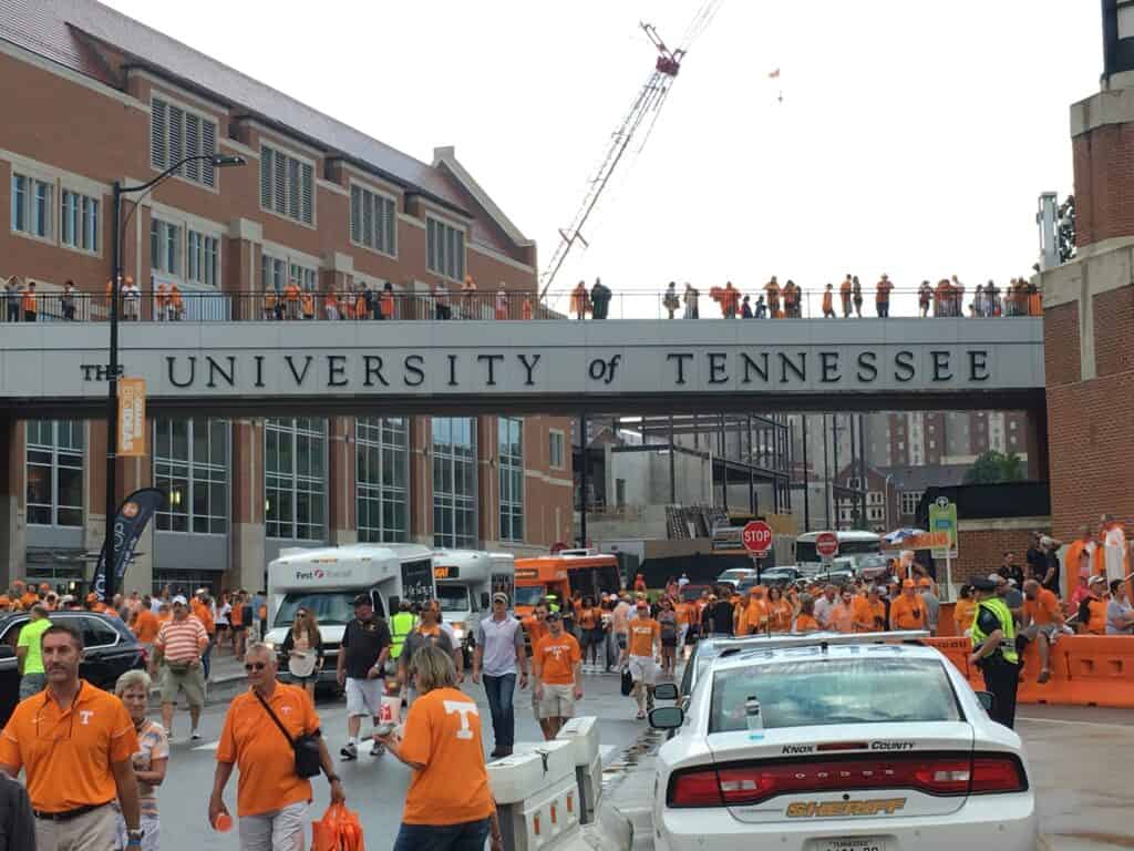 University of Tennessee, why are they called the Vols or Volunteers. This photos is outside of the stadium on gameday